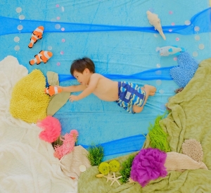 おひるねアート 水中