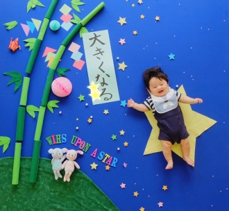 おひるねアート 七夕