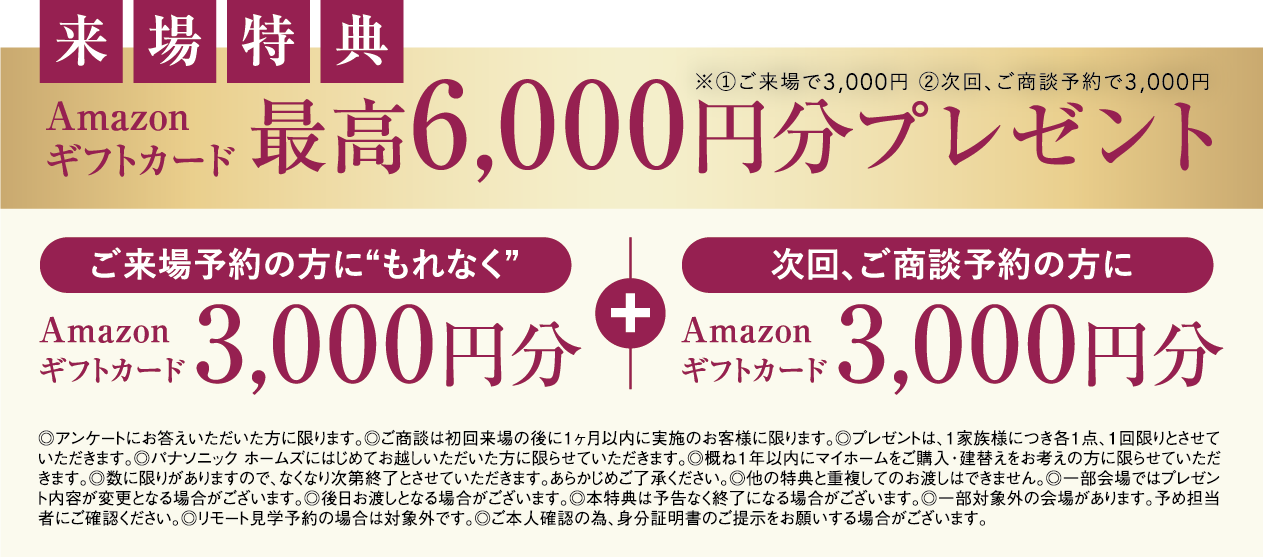 Amazonギフトカード最大6000円分プレゼント